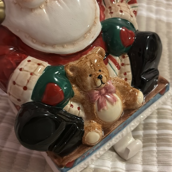 FITZ AND FLOYD Fireplace Santa Stocking Holder 619/119 Discontinued W/ Box 2005 - Picture 13 of 14